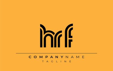 HRF Yaratıcı Eşsiz Modern Harf Logosu Tasarımı. Benzersiz bir harf dizaynına sahip stilize logo, soyut minimalist estetik ve modern cazibe sunar.