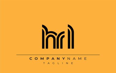 HRL Yaratıcı Eşsiz Modern Harf Logosu Tasarımı. Benzersiz bir harf dizaynına sahip stilize logo, soyut minimalist estetik ve modern cazibe sunar.