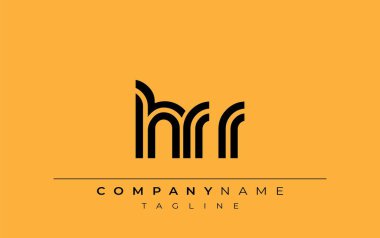 HRR Yaratıcı Eşsiz Modern Harf Logosu Tasarımı. Benzersiz bir harf dizaynına sahip stilize logo, soyut minimalist estetik ve modern cazibe sunar.