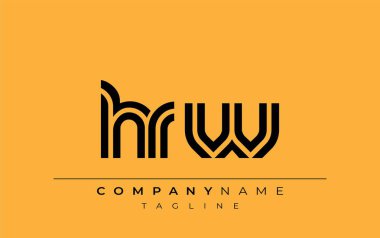 HRW Yaratıcı Eşsiz Modern Harf Logosu Tasarımı. Benzersiz bir harf dizaynına sahip stilize logo, soyut minimalist estetik ve modern cazibe sunar.