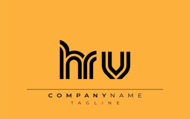HRV Yaratıcı Eşsiz Modern Harf Logosu Tasarımı. Benzersiz bir harf dizaynına sahip stilize logo, soyut minimalist estetik ve modern cazibe sunar.