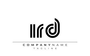 IRD Yaratıcı Eşsiz Modern Harf Logosu Tasarımı. Benzersiz bir harf dizaynına sahip stilize logo, soyut minimalist estetik ve modern cazibe sunar.