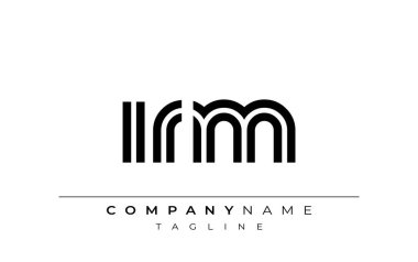 IRM Yaratıcı Eşsiz Modern Harf Logosu Tasarımı. Benzersiz bir harf dizaynına sahip stilize logo, soyut minimalist estetik ve modern cazibe sunar.