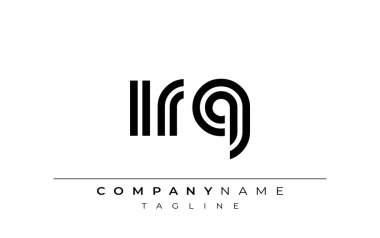 IRQ Yaratıcı Eşsiz Modern Harf Logosu Tasarımı. Benzersiz bir harf dizaynına sahip stilize logo, soyut minimalist estetik ve modern cazibe sunar.
