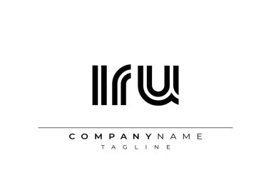 IRU Yaratıcı Eşsiz Modern Harf Logosu Tasarımı. Benzersiz bir harf dizaynına sahip stilize logo, soyut minimalist estetik ve modern cazibe sunar.