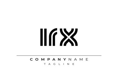 IRX Yaratıcı Eşsiz Modern Harf Logosu Tasarımı. Benzersiz bir harf dizaynına sahip stilize logo, soyut minimalist estetik ve modern cazibe sunar.