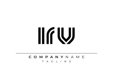 IRV Yaratıcı Eşsiz Modern Harf Logosu Tasarımı. Benzersiz bir harf dizaynına sahip stilize logo, soyut minimalist estetik ve modern cazibe sunar.