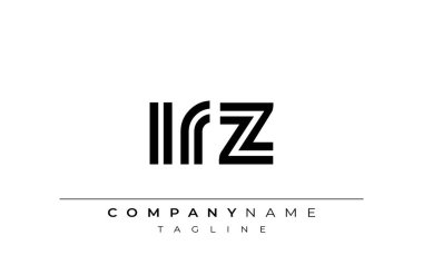 IRZ Yaratıcı Eşsiz Modern Harf Logosu Tasarımı. Benzersiz bir harf dizaynına sahip stilize logo, soyut minimalist estetik ve modern cazibe sunar.