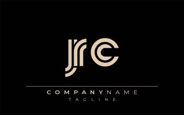 JRC Yaratıcı Eşsiz Modern Harf Logosu Tasarımı. Benzersiz bir harf dizaynına sahip stilize logo, soyut minimalist estetik ve modern cazibe sunar.