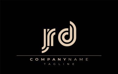 JRD Yaratıcı Eşsiz Modern Harf Logosu Tasarımı. Benzersiz bir harf dizaynına sahip stilize logo, soyut minimalist estetik ve modern cazibe sunar.