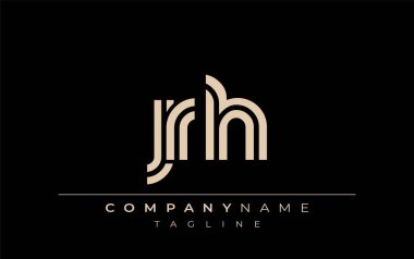 JRH Yaratıcı Eşsiz Modern Harf Logosu Tasarımı. Benzersiz bir harf dizaynına sahip stilize logo, soyut minimalist estetik ve modern cazibe sunar.