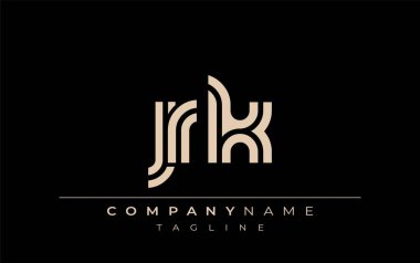 JRK Yaratıcı Eşsiz Modern Harf Logosu Tasarımı. Benzersiz bir harf dizaynına sahip stilize logo, soyut minimalist estetik ve modern cazibe sunar.