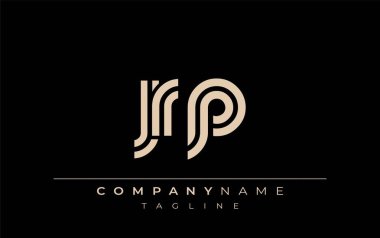 JRP Yaratıcı Eşsiz Modern Harf Logosu Tasarımı. Benzersiz bir harf dizaynına sahip stilize logo, soyut minimalist estetik ve modern cazibe sunar.