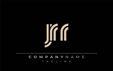 JRR Yaratıcı Eşsiz Modern Harf Logosu Tasarımı. Benzersiz bir harf dizaynına sahip stilize logo, soyut minimalist estetik ve modern cazibe sunar.