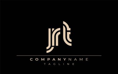 JRT Yaratıcı Eşsiz Modern Harf Logosu Tasarımı. Benzersiz bir harf dizaynına sahip stilize logo, soyut minimalist estetik ve modern cazibe sunar.