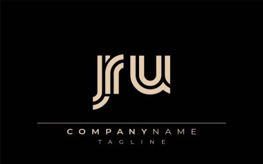 JRU Yaratıcı Eşsiz Modern Harf Logosu Tasarımı. Benzersiz bir harf dizaynına sahip stilize logo, soyut minimalist estetik ve modern cazibe sunar.