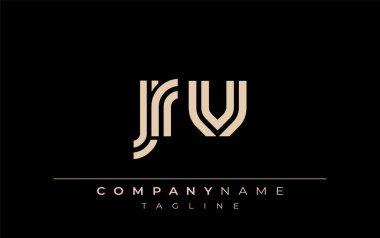JRV Yaratıcı Eşsiz Modern Harf Logosu Tasarımı. Benzersiz bir harf dizaynına sahip stilize logo, soyut minimalist estetik ve modern cazibe sunar.