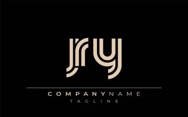 JRY Yaratıcı Eşsiz Modern Harf Logosu Tasarımı. Benzersiz bir harf dizaynına sahip stilize logo, soyut minimalist estetik ve modern cazibe sunar.