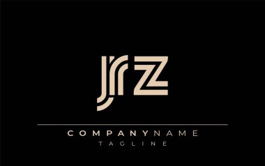 JRZ Yaratıcı Eşsiz Modern Harf Logosu Tasarımı. Benzersiz bir harf dizaynına sahip stilize logo, soyut minimalist estetik ve modern cazibe sunar.