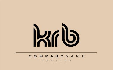 KRB Yaratıcı Eşsiz Modern Harf Logosu Tasarımı. Benzersiz bir harf dizaynına sahip stilize logo, soyut minimalist estetik ve modern cazibe sunar.