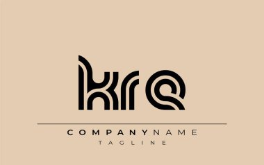 KRE Yaratıcı Eşsiz Modern Harf Logosu Tasarımı. Benzersiz bir harf dizaynına sahip stilize logo, soyut minimalist estetik ve modern cazibe sunar.