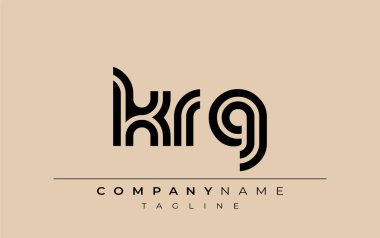 KRG Yaratıcı Eşsiz Modern Harf Logosu Tasarımı. Benzersiz bir harf dizaynına sahip stilize logo, soyut minimalist estetik ve modern cazibe sunar.