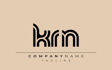 KRN Yaratıcı Eşsiz Modern Harf Logosu Tasarımı. Benzersiz bir harf dizaynına sahip stilize logo, soyut minimalist estetik ve modern cazibe sunar.