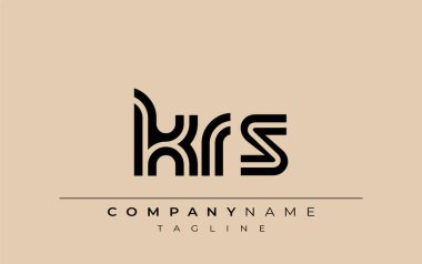KRS Yaratıcı Eşsiz Modern Harf Logosu Tasarımı. Benzersiz bir harf dizaynına sahip stilize logo, soyut minimalist estetik ve modern cazibe sunar.