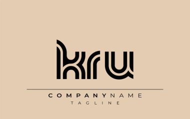 KRU Yaratıcı Eşsiz Modern Harf Logosu Tasarımı. Benzersiz bir harf dizaynına sahip stilize logo, soyut minimalist estetik ve modern cazibe sunar.