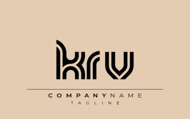 KRV Yaratıcı Eşsiz Modern Harf Logosu Tasarımı. Benzersiz bir harf dizaynına sahip stilize logo, soyut minimalist estetik ve modern cazibe sunar.