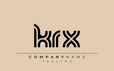 KRX Yaratıcı Eşsiz Modern Harf Logosu Tasarımı. Benzersiz bir harf dizaynına sahip stilize logo, soyut minimalist estetik ve modern cazibe sunar.