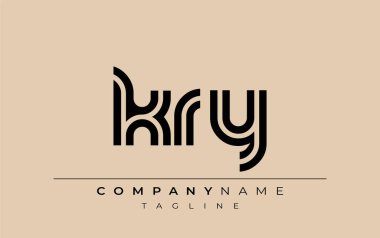 KRY Yaratıcı Eşsiz Modern Harf Logosu Tasarımı. Benzersiz bir harf dizaynına sahip stilize logo, soyut minimalist estetik ve modern cazibe sunar.