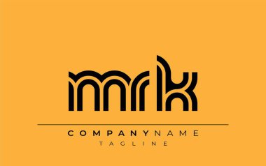 MRK Yaratıcı Eşsiz Modern Harf Logosu Tasarımı. Benzersiz bir harf dizaynına sahip stilize logo, soyut minimalist estetik ve modern cazibe sunar.