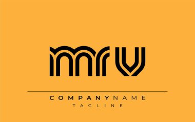 MRV Yaratıcı Eşsiz Modern Harf Logosu Tasarımı. Benzersiz bir harf dizaynına sahip stilize logo, soyut minimalist estetik ve modern cazibe sunar.