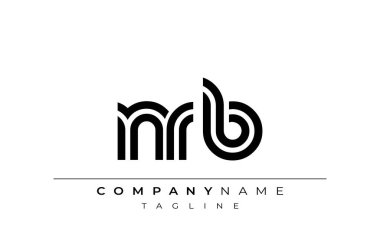 NRB Yaratıcı Eşsiz Modern Harf Logosu Tasarımı. Benzersiz bir harf dizaynına sahip stilize logo, soyut minimalist estetik ve modern cazibe sunar.