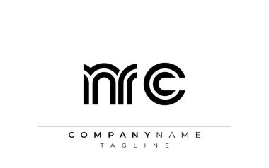 NRC Yaratıcı Eşsiz Modern Harf Logosu Tasarımı. Benzersiz bir harf dizaynına sahip stilize logo, soyut minimalist estetik ve modern cazibe sunar.