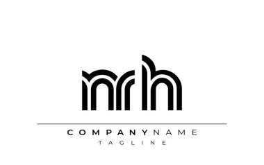 NRH Yaratıcı Eşsiz Modern Harf Logosu Tasarımı. Benzersiz bir harf dizaynına sahip stilize logo, soyut minimalist estetik ve modern cazibe sunar.