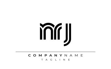 NRJ Yaratıcı Eşsiz Modern Harf Logosu Tasarımı. Benzersiz bir harf dizaynına sahip stilize logo, soyut minimalist estetik ve modern cazibe sunar.