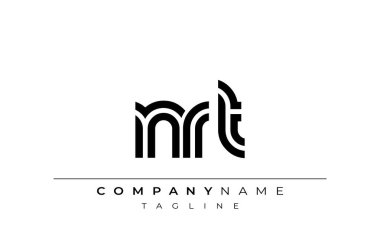 NRT Yaratıcı Eşsiz Modern Harf Logosu Tasarımı. Benzersiz bir harf dizaynına sahip stilize logo, soyut minimalist estetik ve modern cazibe sunar.