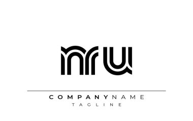 NRU Yaratıcı Eşsiz Modern Harf Logosu Tasarımı. Benzersiz bir harf dizaynına sahip stilize logo, soyut minimalist estetik ve modern cazibe sunar.
