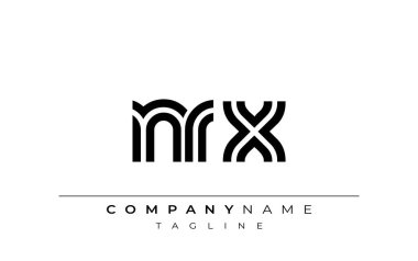 NRX Yaratıcı Eşsiz Modern Harf Logosu Tasarımı. Benzersiz bir harf dizaynına sahip stilize logo, soyut minimalist estetik ve modern cazibe sunar.