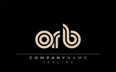 ORB Yaratıcı Eşsiz Modern Harf Logosu Tasarımı. Benzersiz bir harf dizaynına sahip stilize logo, soyut minimalist estetik ve modern cazibe sunar.