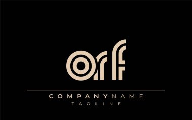 ORF Yaratıcı Eşsiz Modern Harf Logosu Tasarımı. Benzersiz bir harf dizaynına sahip stilize logo, soyut minimalist estetik ve modern cazibe sunar.