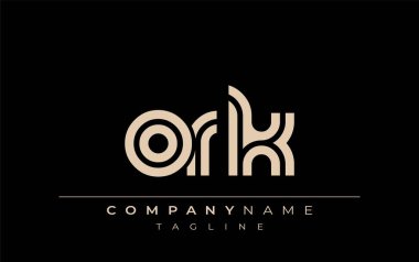 ORK Yaratıcı Eşsiz Modern Harf Logosu Tasarımı. Benzersiz bir harf dizaynına sahip stilize logo, soyut minimalist estetik ve modern cazibe sunar.