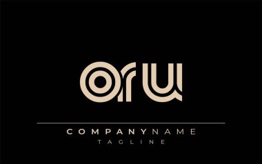 ORU Yaratıcı Eşsiz Modern Harf Logosu Tasarımı. Benzersiz bir harf dizaynına sahip stilize logo, soyut minimalist estetik ve modern cazibe sunar.