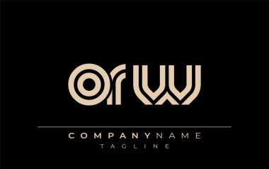 ORW Yaratıcı Eşsiz Modern Harf Logosu Tasarımı. Benzersiz bir harf dizaynına sahip stilize logo, soyut minimalist estetik ve modern cazibe sunar.