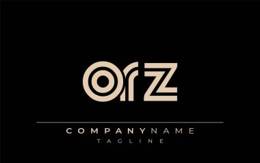 ORZ Yaratıcı Eşsiz Modern Harf Logosu Tasarımı. Benzersiz bir harf dizaynına sahip stilize logo, soyut minimalist estetik ve modern cazibe sunar.