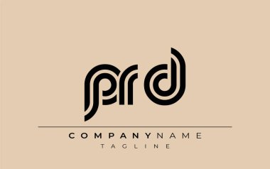 PRD Yaratıcı Eşsiz Modern Harf Logosu Tasarımı. Benzersiz bir harf dizaynına sahip stilize logo, soyut minimalist estetik ve modern cazibe sunar.