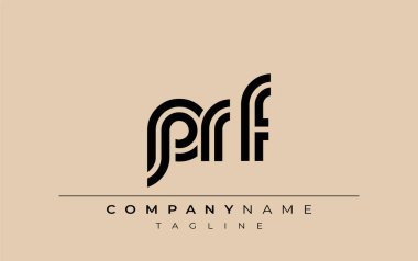 PRF Yaratıcı Eşsiz Modern Harf Logosu Tasarımı. Benzersiz bir harf dizaynına sahip stilize logo, soyut minimalist estetik ve modern cazibe sunar.