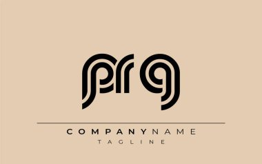 PRG Yaratıcı Eşsiz Modern Harf Logosu Tasarımı. Benzersiz bir harf dizaynına sahip stilize logo, soyut minimalist estetik ve modern cazibe sunar.